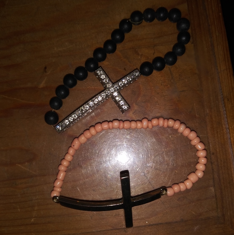 2 cross bracelets